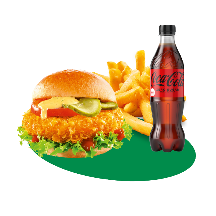 <h2>Crunchy Chicken Burger Men&uuml;</h2>